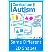 Same Different 2D Shapes Visual Discrimination Cards -UK Spelling